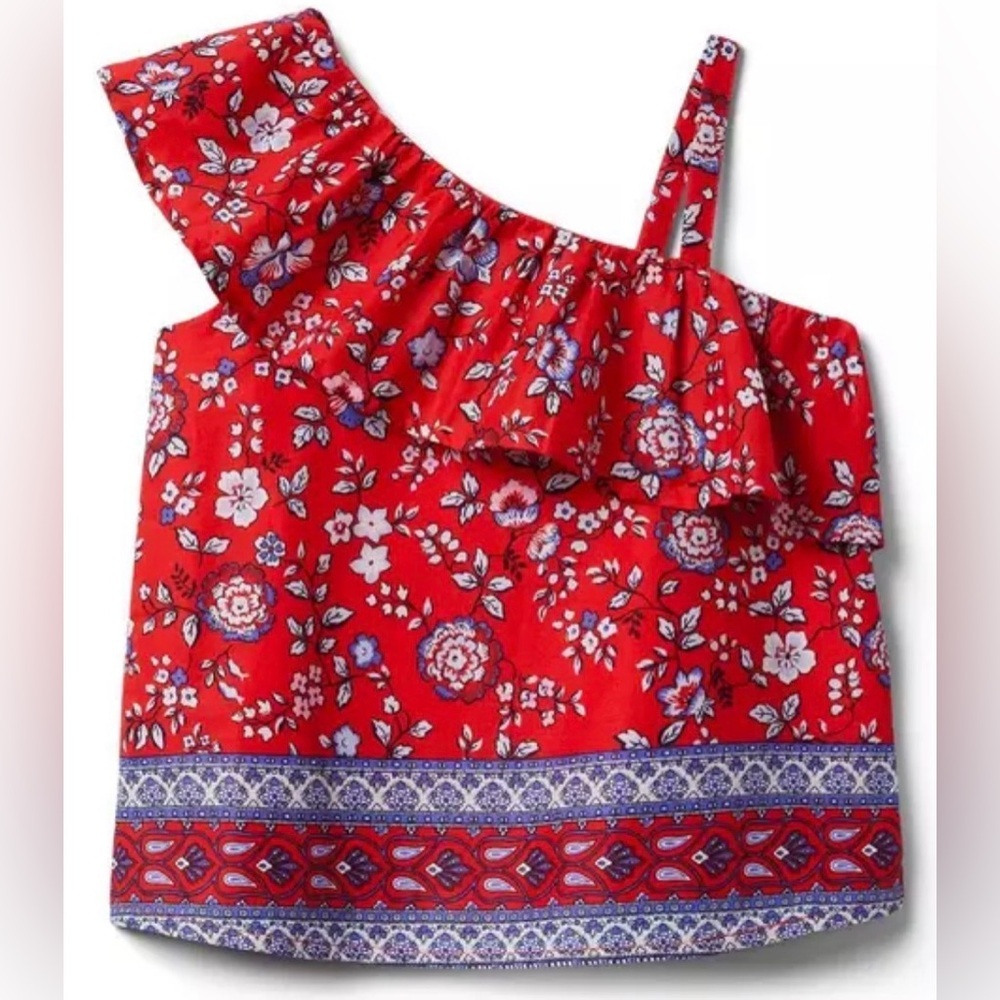 Janie and Jack Floral Cold Shoulder Ruffle Top size 3 to 6 Months